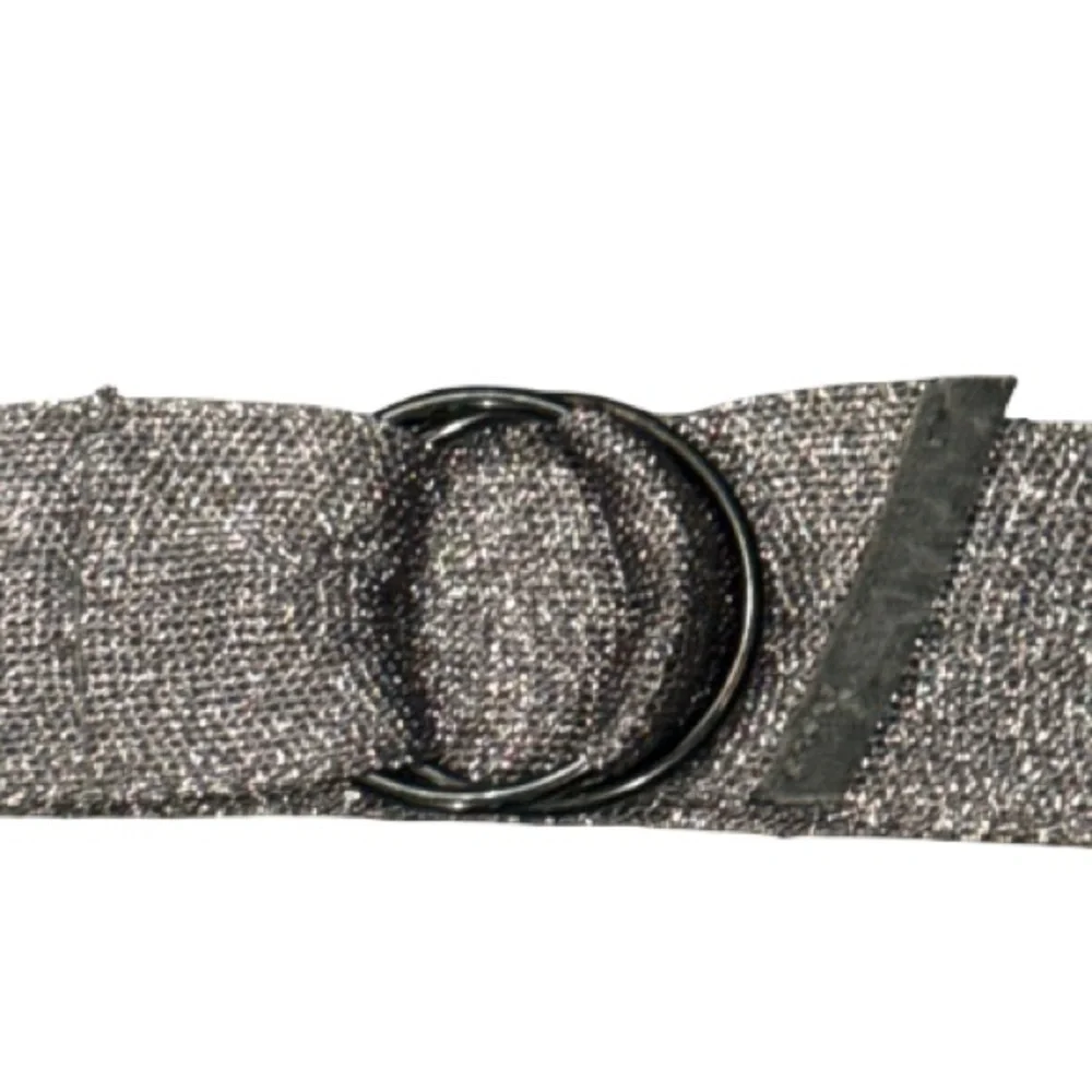 Authentic Banana Republic designer wide silver gunmetal shimmer mesh belt sz S/M